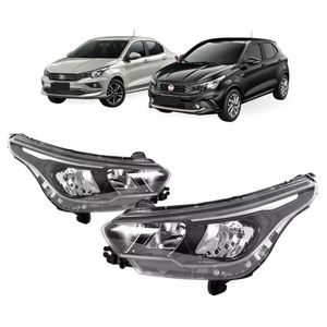 Farol Argo Cronos 2017 2018 2019 A 2023 Com Led Foco Duplo