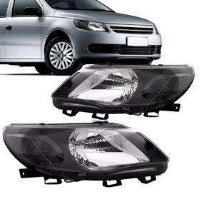 Farol Gol Saveiro Voyage 09 A 12 Foco Simples Mascara Negra