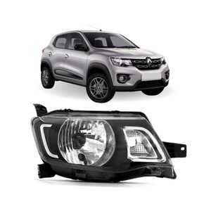 Farol Kwid 2017 2018 2019 Moldura Preta