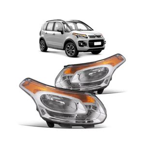 Farol C3 Aircross 2011 2012 2013 2014 2015 Mascara Cromada