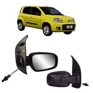 Retrovisor Uno 04 Portas 2011 2012 2013 2014 Com Controle