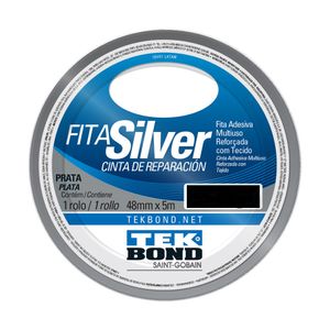 Fita Silver Tape Prata Tekbond Reforcada Com Tecido Multiuso