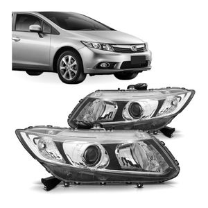 Farol Civic 2012 2013 2014 A 2016 Mascara Negra Foco Duplo