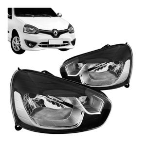 Farol Clio Manual Masc Negra 2012 A 2016