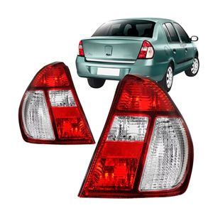 Lanterna Traseira Clio Sedan 2005 A 2011 Bicolor Cristal