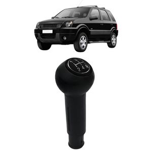 Manopla Cambio Ecosport 2003 A 2006 Preto Com Acrilico Preto