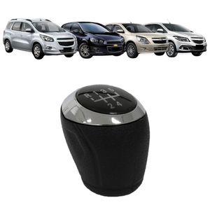 Manopla De Cambio Onix Spin 2012 A 2020 Preto Aro Cromado