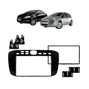 Moldura 2 Din Punto 2013 2014 2015 2016 2017 Black Piano