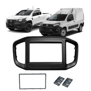 Moldura 2 Din Strada 2021 Fiorino 2022 Rapid 2022 Black