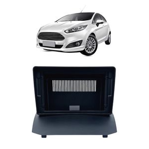 Moldura 2din New Fiesta Hatch  2013 2014 A 2018 Preto