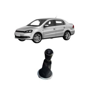 Coifa Alavanca Preta C Bola Aro Cromado Gol G5 6 2009 A 2016