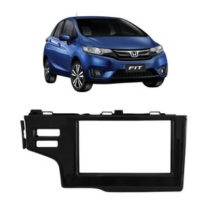 Moldura 2 Din Fit 2015 2016 A 2021 Botao Airbag Black Piano