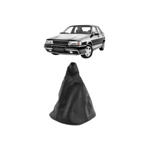 Coifa Alavanca Couro Preta Com Manopla Tempra 1992 A 1999