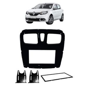 Moldura 2 Din Sandero 2016 2017 2018 Black Piano