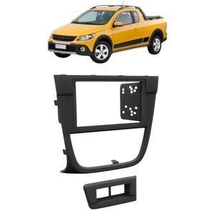 Moldura 2 Din Saveiro Cross G5 2009 2010 2011 2012 Preto