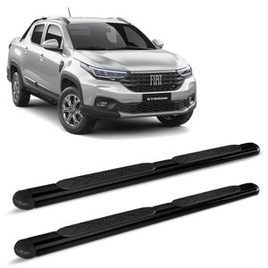 Estribo Oval Strada Cabine Dupla Simples 2021 A 2023 Preto