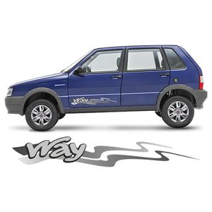 Faixa Lateral Fiat Uno Way 2013 Cinza