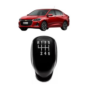 Manopla Cambio Onix/onix Plus 2020 A 2023 Preto Aro Cromado