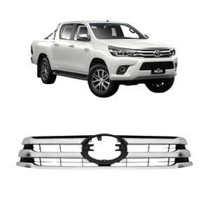 Grade Hilux 2016 2017 2018 Preta Com Friso Cromado