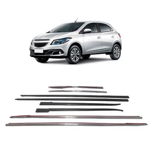 Jogo Friso Lateral Com Acabamento Cromado Onix 2013 A 2016