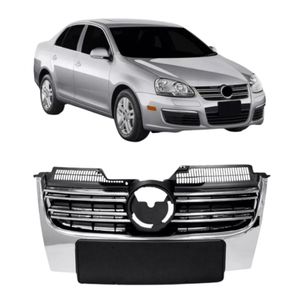 Grade Jetta 2007 2008 2009 2010 Preto Com Friso Cromado