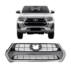 Grade Hilux 2021 2022 2023 Preto Fosco Com Moldura Grafite