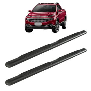 Estribo Oval Com Kit Toro Cabine Dupla 2016 A 2023 Preto