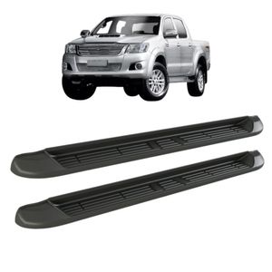 Estribo Injetado Hilux 2005 A 2015 Cabine Dupla Com Kit