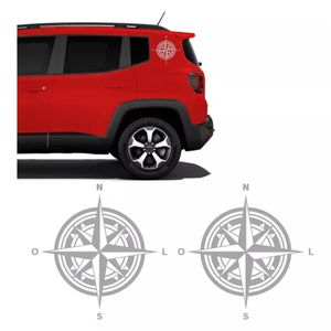 Adesivo Bussola Renegade 2015 A 2023 Cinza