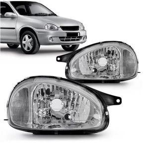 Farol Corsa 2000 A 2002 Classic 2003 A 2007 Mascara Cromada