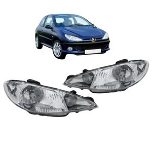 Farol 206 2004 2005 A 2011 Foco Simples Mascara Cromada