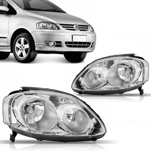 Farol Fox 2003 2004 2005 A 2009 Foco Duplo Mascara Cromada
