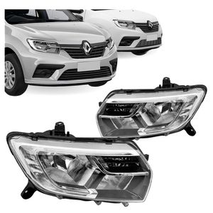 Farol Sandero Logan 2020 A 2023 Com Led