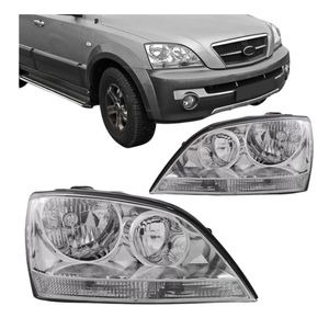 Farol Compativel Com Sorento 2005 A 2008 Mascara Cromada