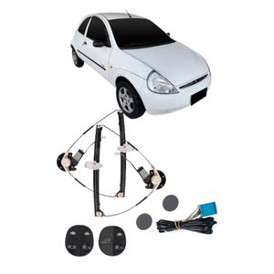 Kit Vidro Eletrico Compativel Com Ka 2002 A 2007 Sem Moldura