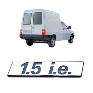 Emblema Plaqueta Fiat 1.5 Ie Fundo Azul Cromado