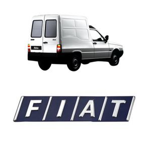 Emblema Mala Compativel Fiorino 91 A 1995 Fundo Azul Cromado