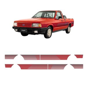 Faixa Lateral Compativel Com Pampa 94 Vermelho