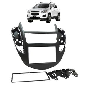 Moldura 2 Din Preto Compativel Com Tracker 2014 A 2016
