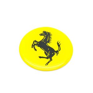 Adesivo Para Calota Amarelo Ferrari 48mm 4 Pecas Resinado