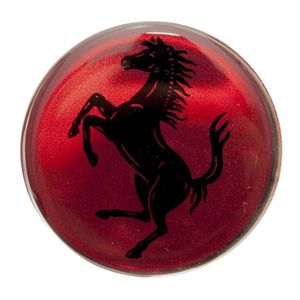 Adesivo Para Calota Vermelho Ferrari 48mm 4 Pecas Resinado
