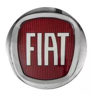 Emblema Botom Calota Fiat Alto Relevo Vermelho 65mm