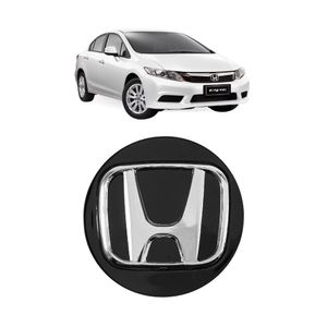 Sub Calota Civic Preta Com Emblema Cromado