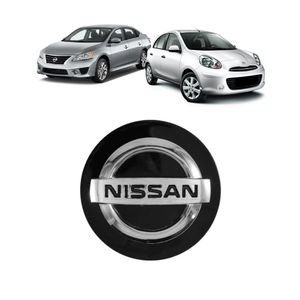 Sub Calota March Sentra Preto Com Emblema Cromado