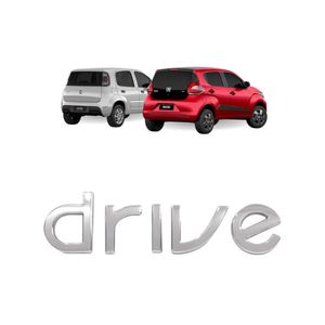 Emblema Drive Uno Mobi 2017 A 2023 Cromado