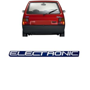 Emblema Electronic Uno 1993 1994 1995 Fundo Azul Cromado