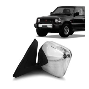 Retrovisor Cromado Compativel Com Pajero 1992 A 1997