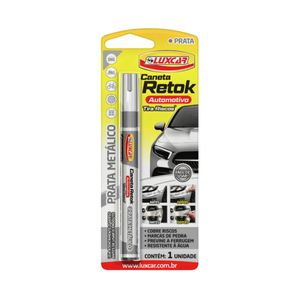 Caneta Retok Tira Riscos Prata Metalico