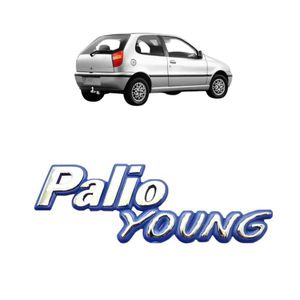 Emblema Palio Young 1995 A 2000 Fundo Azul Cromado