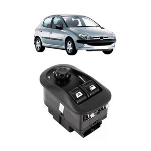 Tecla  Vidro 206 1998 A 2016 Com Comando Retrovisor Duplo
